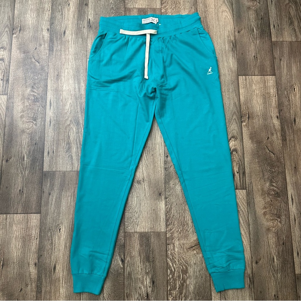 Kangol Sweatpants Lounge Pants Elastic Waist Tapered Men’s Size XL Green